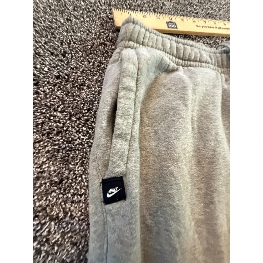 Nike Just Do It Fleece Joggers Heather Grey Multi Color Logo Sweatpants SS9